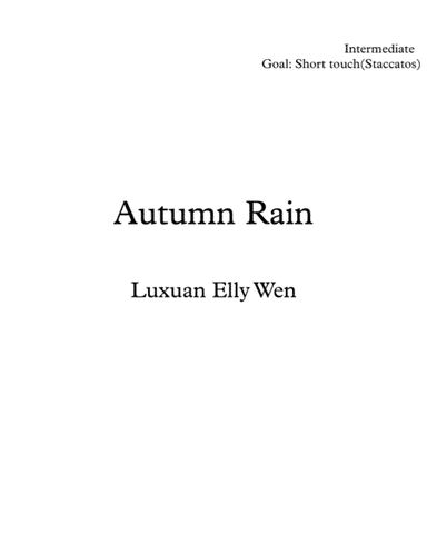 Autumn Rain- - Intermediate piano pedagogical music for short touches