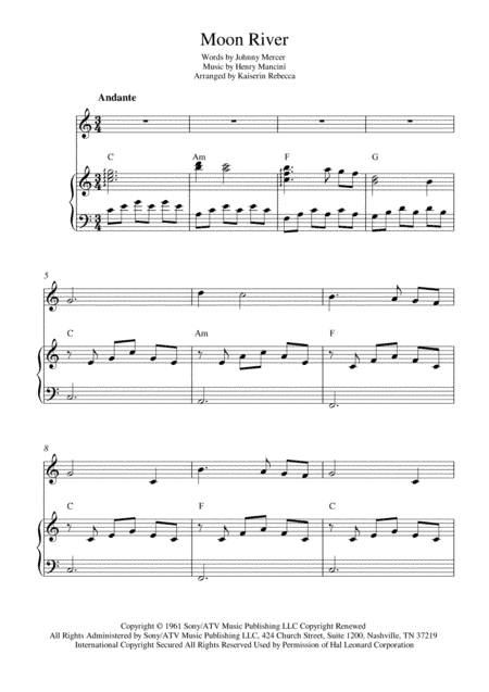 Moon River (arr. Kaiserin Rebecca)