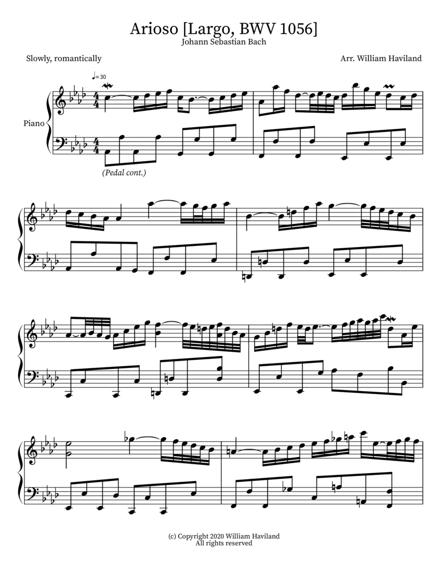 Arioso (Largo) from Cantata 156 (arr. William Haviland)