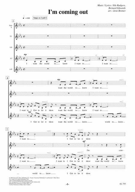 I'm Coming Out (arr. Jetse Bremer)