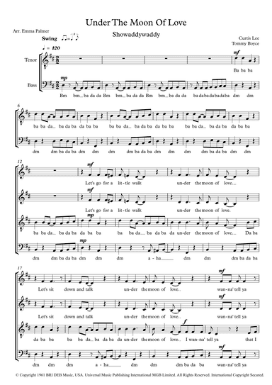 Under The Moon Of Love (arr. Emma Palmer)