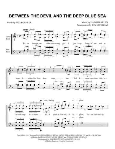 Between The Devil And The Deep Blue Sea (arr. Jon Nicholas)