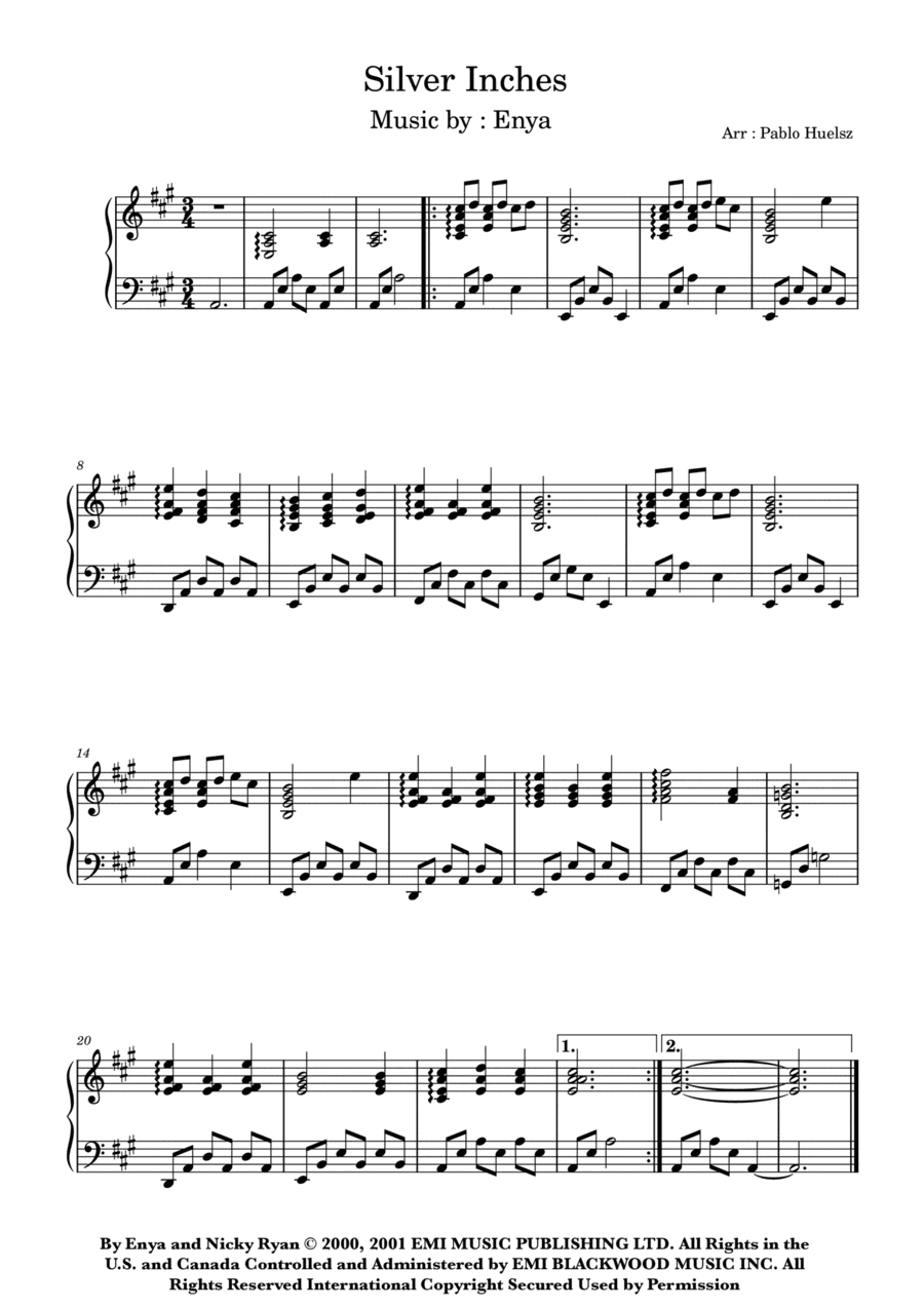 Silver Inches (arr. Pablo Huelsz)