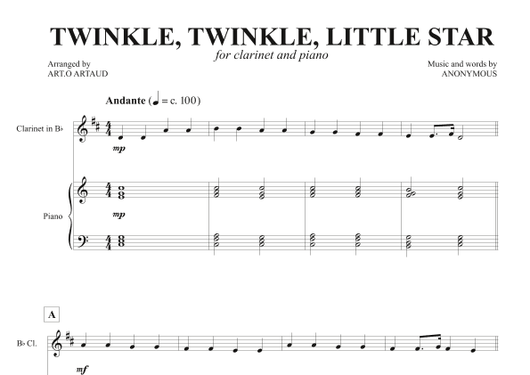 Twinkle Twinkle Little Star (arr. Art.o Artaud)