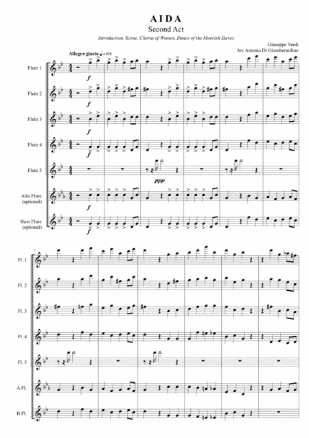 Aida - Second Act: Introduction - C Flute Choir (arr. Antonio Di Giamberardino)