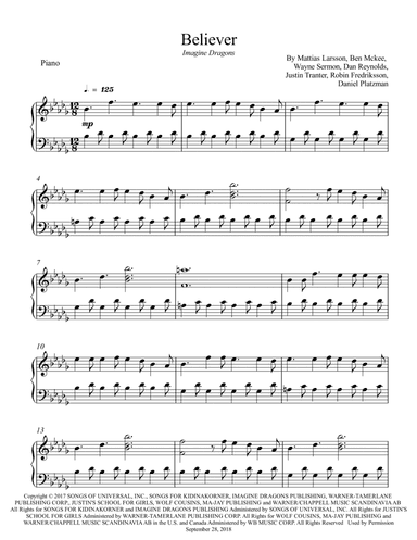 Believer (arr. Wesley S. SIlva)