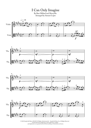 I Can Only Imagine (arr. Amauri Lopes)