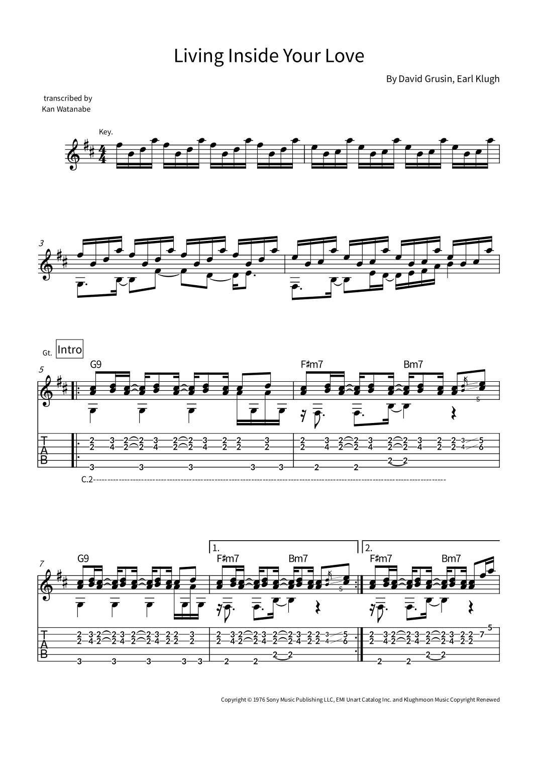 Living Inside Your Love (arr. Kan Watanabe)