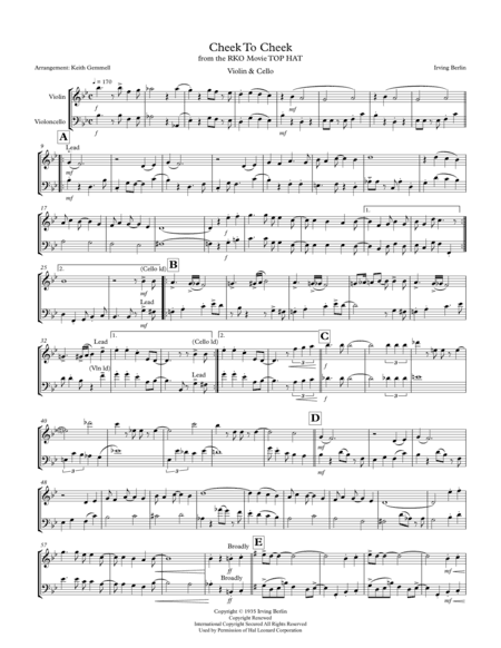 Cheek To Cheek (arr. Keith Gemmell)
