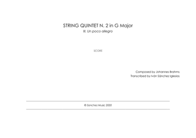 String Quintet N. 2 in G Major III. Un poco allegretto - Johannes Brahms Trans. Iván Sánchez Igles (arr. Iván Sánchez Iglesias)
