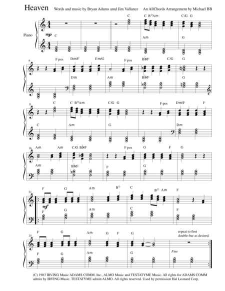 Heaven (arr. Michael Butkus-Bomier)
