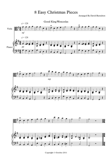 8 Easy Christmas Pieces for Viola And Piano (arr. David Burndrett)
