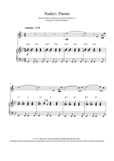 Nadia's Theme (arr. Kaiserin Rebecca)