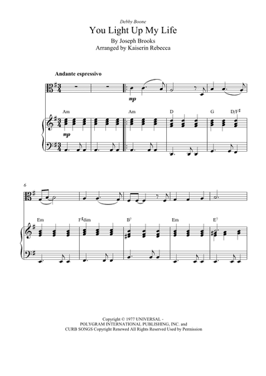 You Light Up My Life (arr. Kaiserin Rebecca)