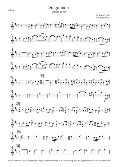 Dragonborn (skyrim Theme) (arr. Fabio Britto)
