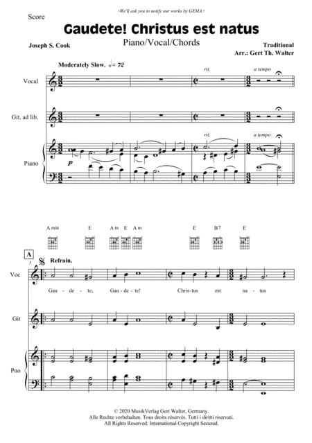 Gaudete! Christus Est Natus (arr. Gert Th. Walter)