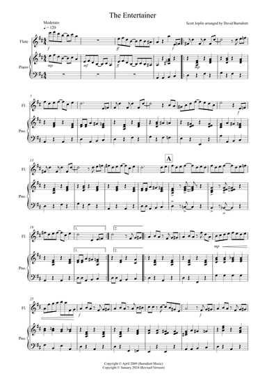 The Entertainer for Flute and Piano (arr. David Burndrett)