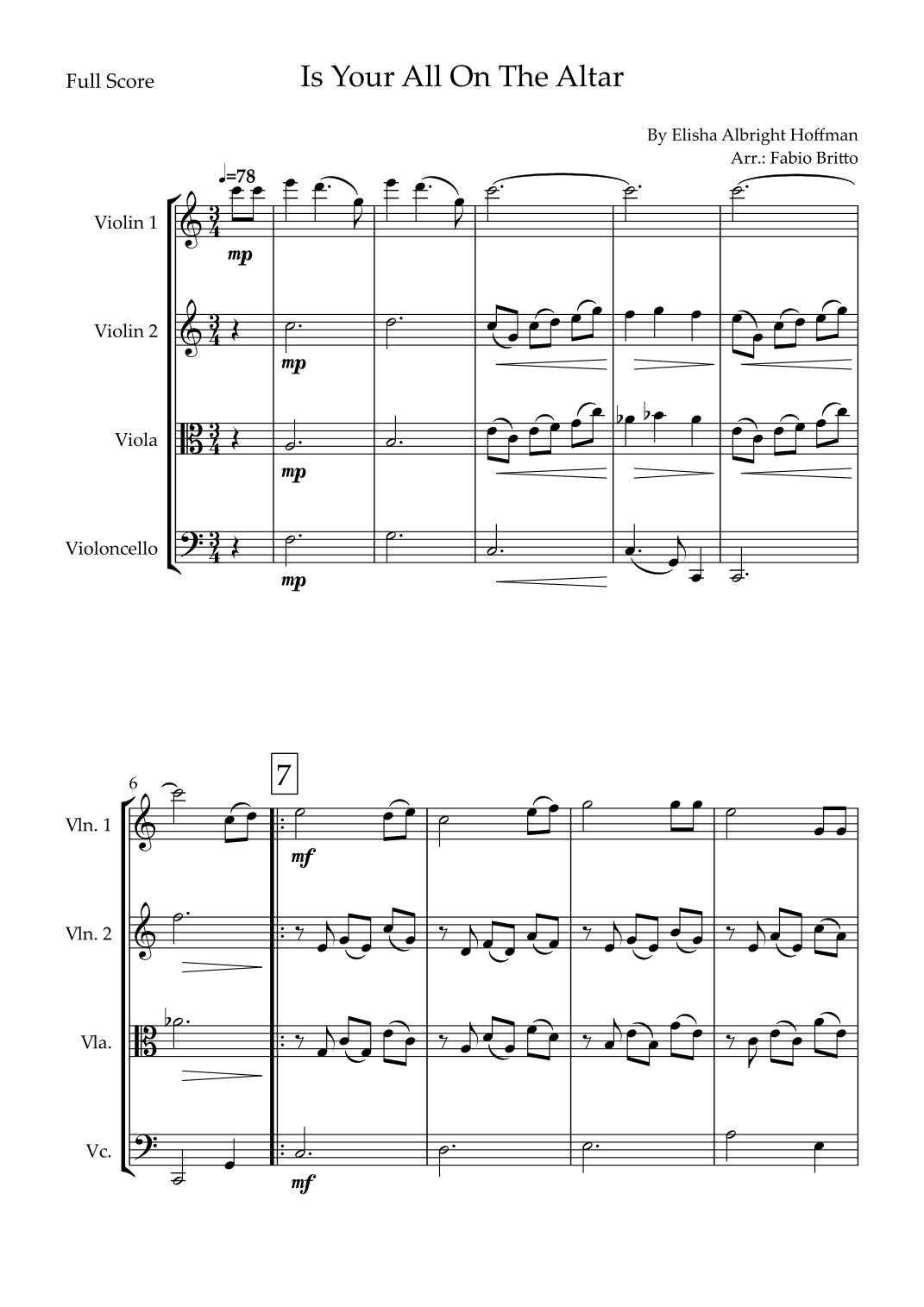 Is Your All On The Altar? (arr. Fabio Britto)