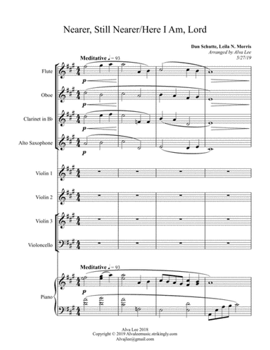 Nearer, Still Nearer and Here I Am, Lord -score (arr. Alva J. Lee)