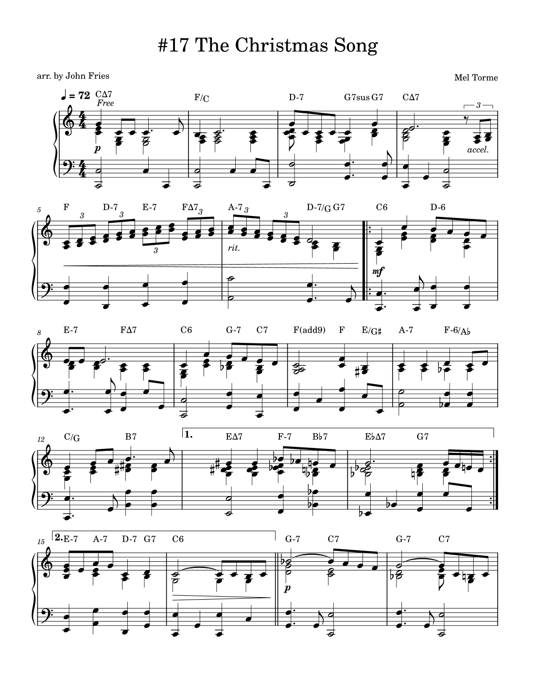 The Christmas Song (chestnuts Roasting On An Open Fire) (arr. John Fries)