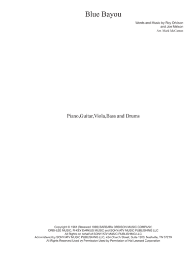 Blue Bayou (arr. Mark McCarron)