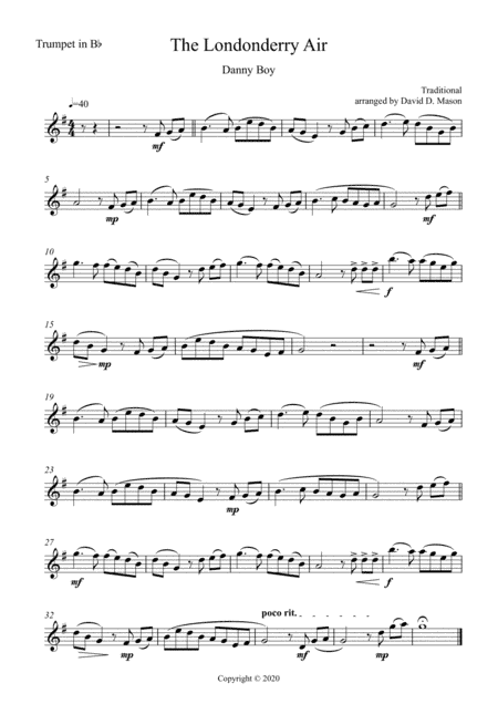 The Londonderry Air (Danny Boy) (arr. David D. Mason)
