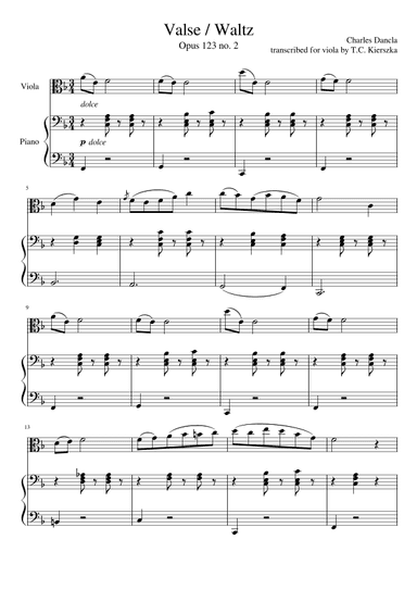 Valse / Waltz opus 123 no. 2 (arr. Tabitha Kierszka)