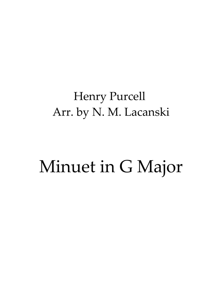 Minuet in G Major (arr. Nick Lacanski)