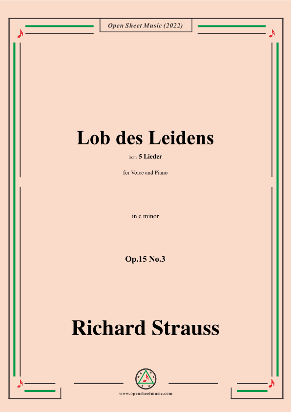 Richard Strauss-Lob des Leidens,in c minor,Op.15 No.3 (arr. OSM Press)