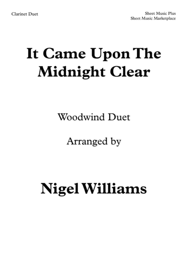 It Came Upon The Midnight Clear, for Clarinet Duet (arr. Nigel Williams)
