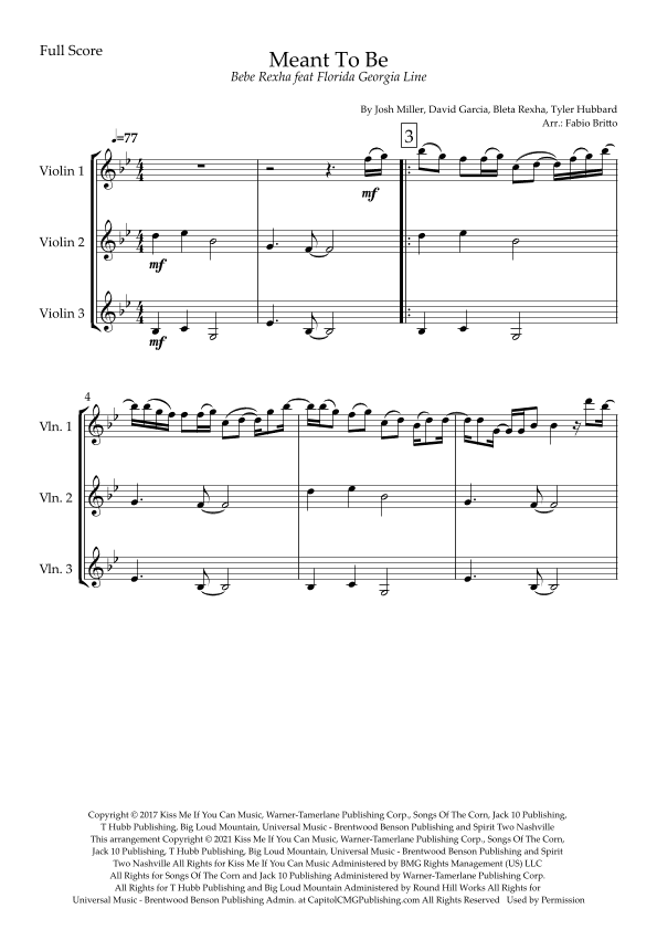 Meant To Be (arr. Fabio Britto)
