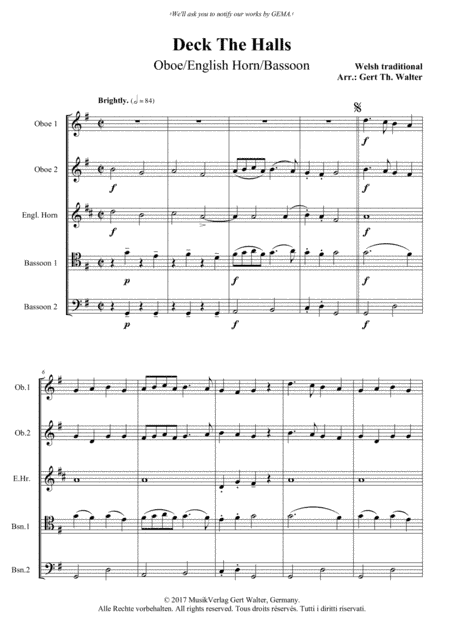 Deck The Halls (arr. Gert Th. Walter)