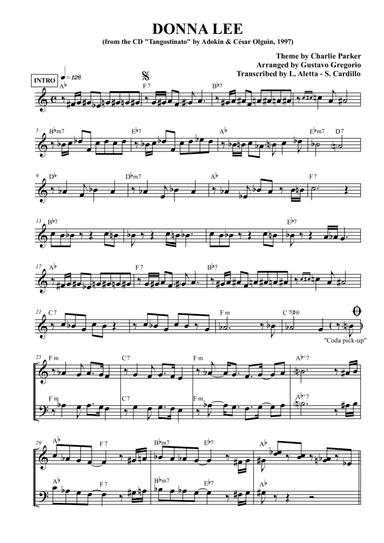 Donna Lee (arr. Gustavo Gregorio)