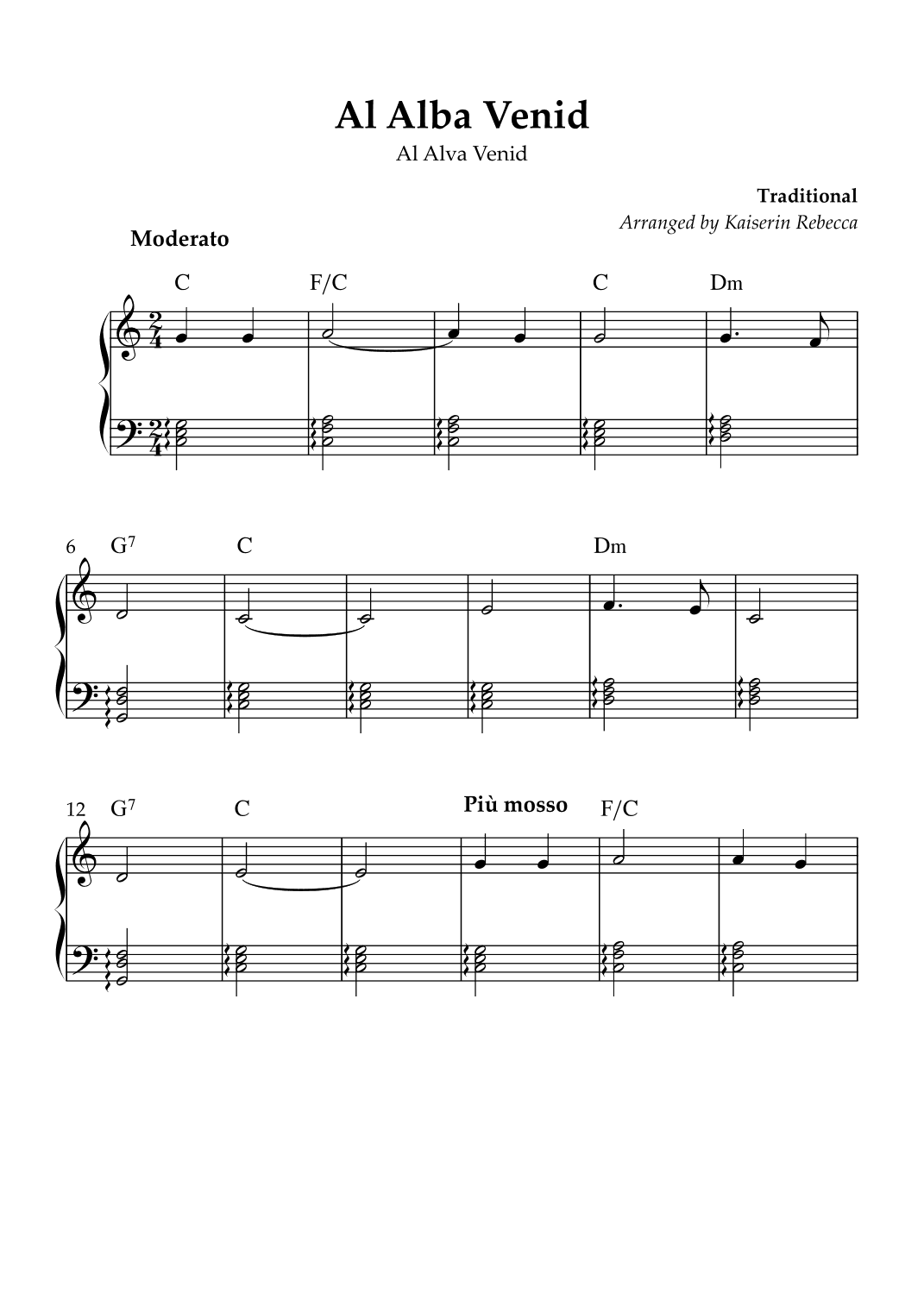 Al Alba Venid (arr. Kaiserin Rebecca)