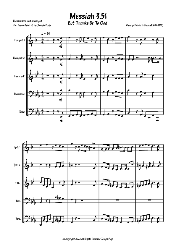Messiah 3.51 But Thanks Be To God (arr. Joseph Pugh)