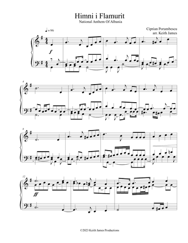 Himni i Flamurit (National Anthem Of Albania) (arr. Keith James)