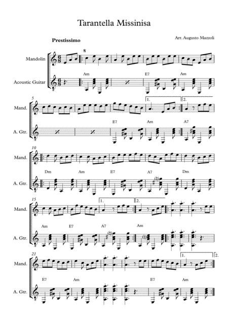 Tarantella Missinisa (arr. Augusto Mazzoli)