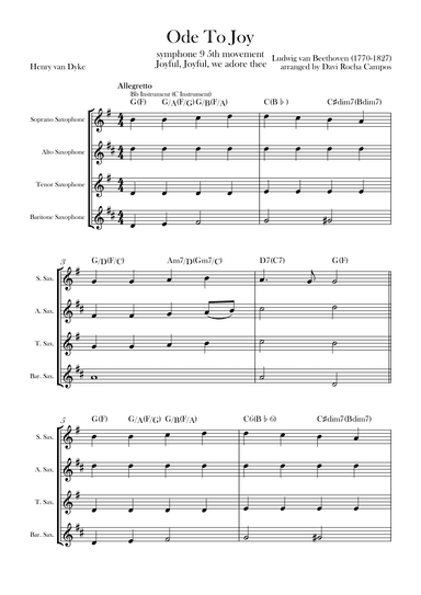 Ode To joy (Symphony 9 5th movement) (arr. Davi Rocha Campos)