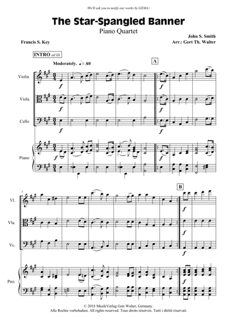 The Star-Spangled Banner (arr. Gert Th. Walter)