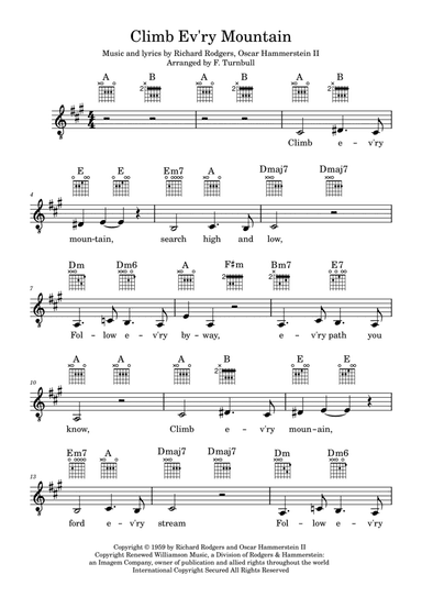 Climb Ev'ry Mountain (arr. F. Turnbull)