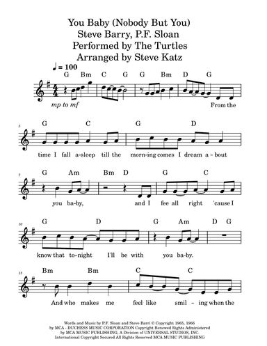 You Baby (nobody But You) (arr. Steve Katz)