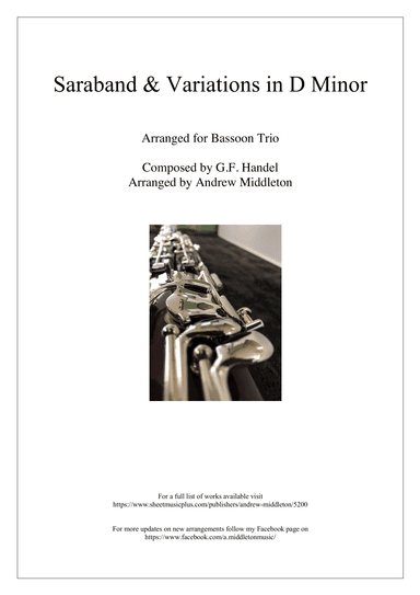 Saraband in D Minor arranged for Bassoon Trio (arr. Andrew Middleton)