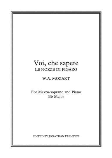 Voi che sapete - Le nozze di Figaro (Bb Major) (arr. Jonathan Prentice)