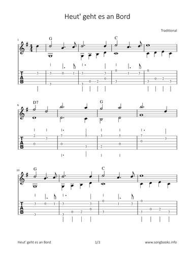 Heut‘ geht es an Bord (arr. Bettina Schipp)