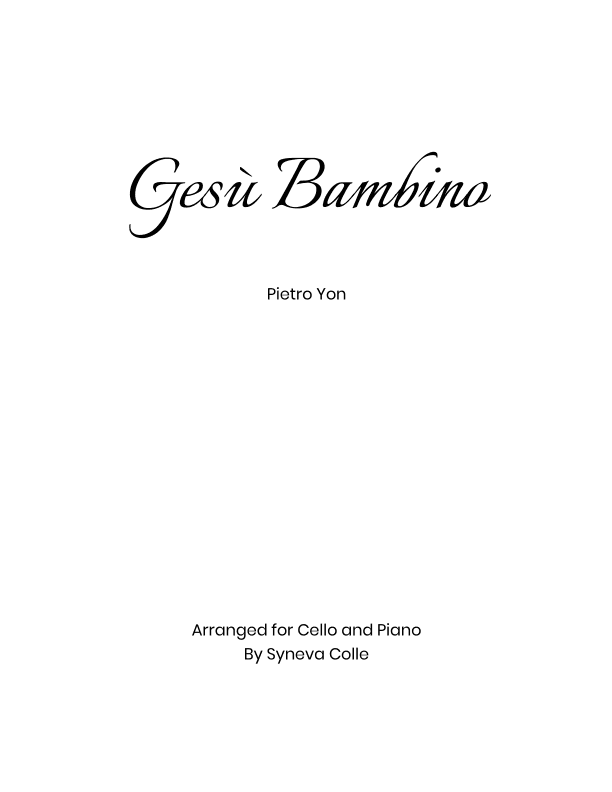 Gesù Bambino (arr. Syneva Colle)