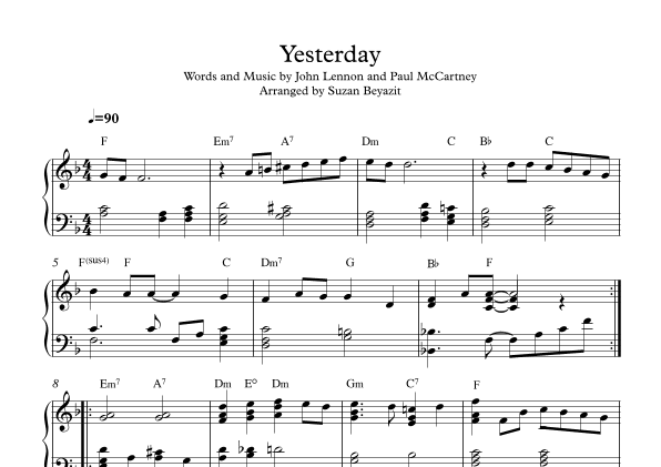 Yesterday (arr. Suzan Beyazit)
