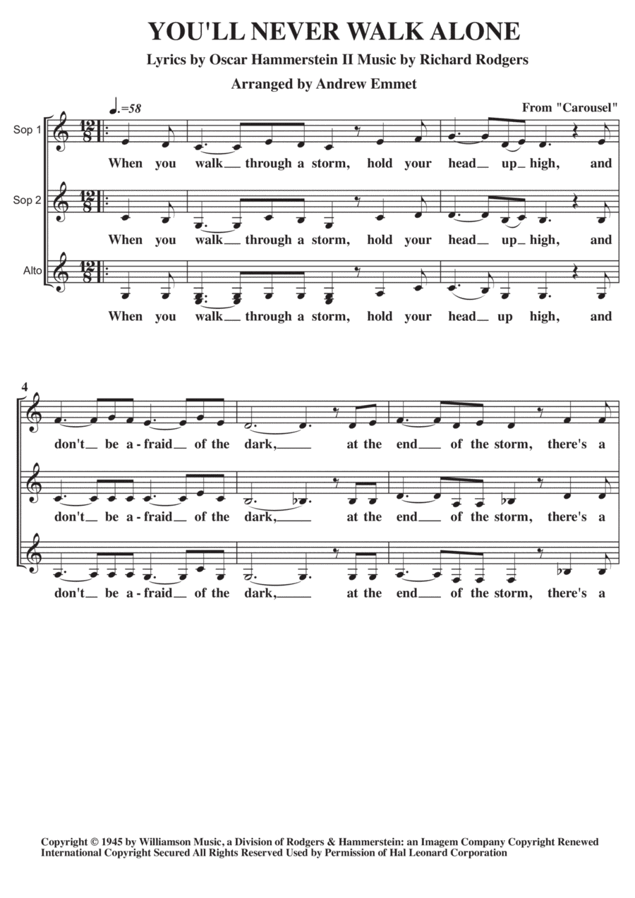 You'll Never Walk Alone (arr. Andrew Emmet)