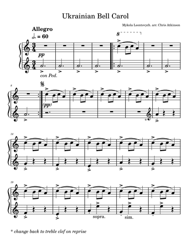 Ukrainian Bell Carol (Carol of the Bells) (arr. Chris Atkinson)