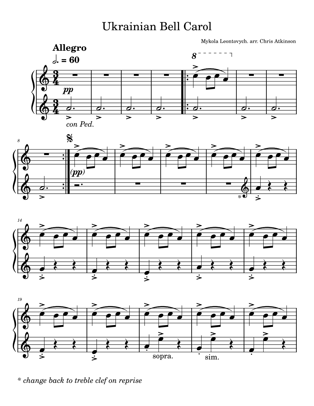 Ukrainian Bell Carol (Carol of the Bells) (arr. Chris Atkinson)