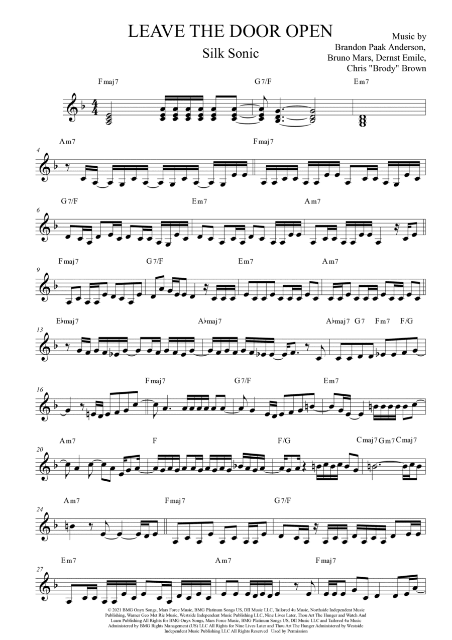 Leave The Door Open (arr. Anderson Quevedo Farias)